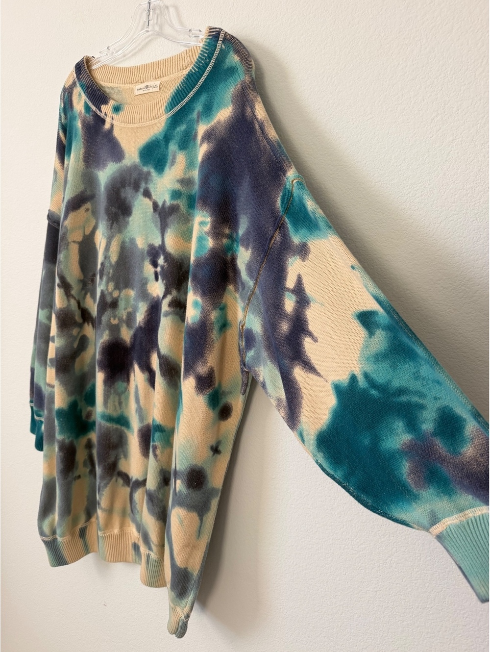 Natural Life Round Neck Multicolor Tie Dye Oversized Tunic Sweater Size L/XL - Picture 4 of 6